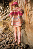 THE AZTEC JACQUARD WESTERN PRINT SEQUIN SHACKET - BLUE PINK