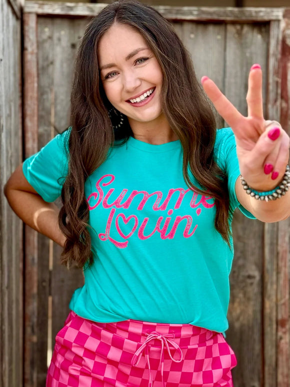 SUMMER LOVIN' TEE - HEATHER SEA GREEN