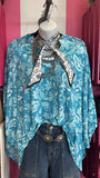 THE LIZZY PAISLEY TOP - AQUA