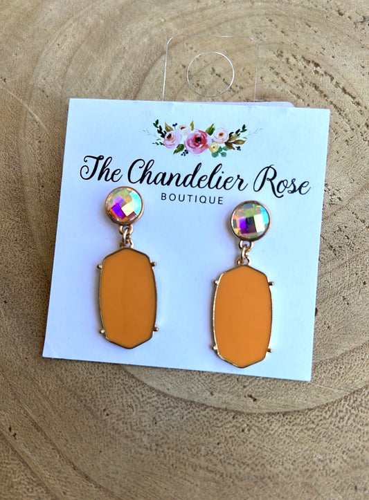 Mustard KS Earring with AB Stone