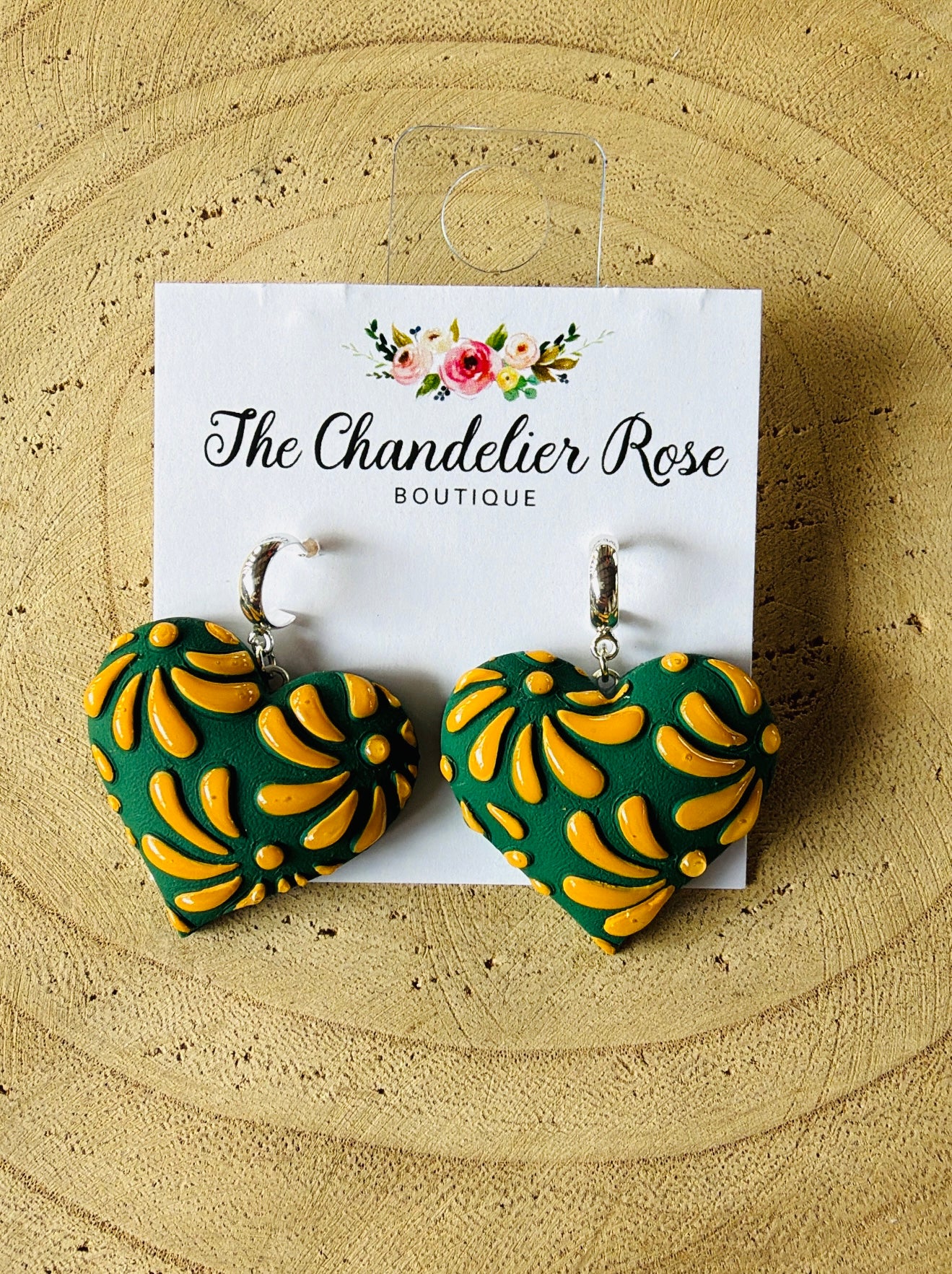 Baylor Heart Earrings