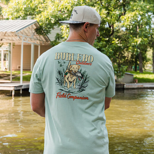 Burlebo Adult Short Sleeve Tee - FIELD COMPANION - HEATHER SAGE