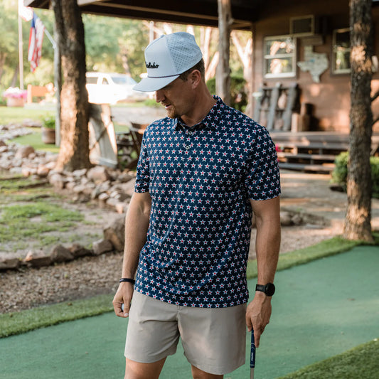 Burlebo Performance Polo - Texas Vintage - Navy