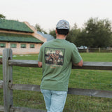 Burlebo Short Sleeve Tee - Duck Dog Stamp - Heather Olive