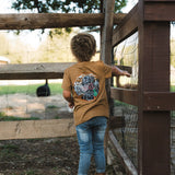 Burlebo Youth - Short Sleeve Tee - Duck And Dog - Light Brown