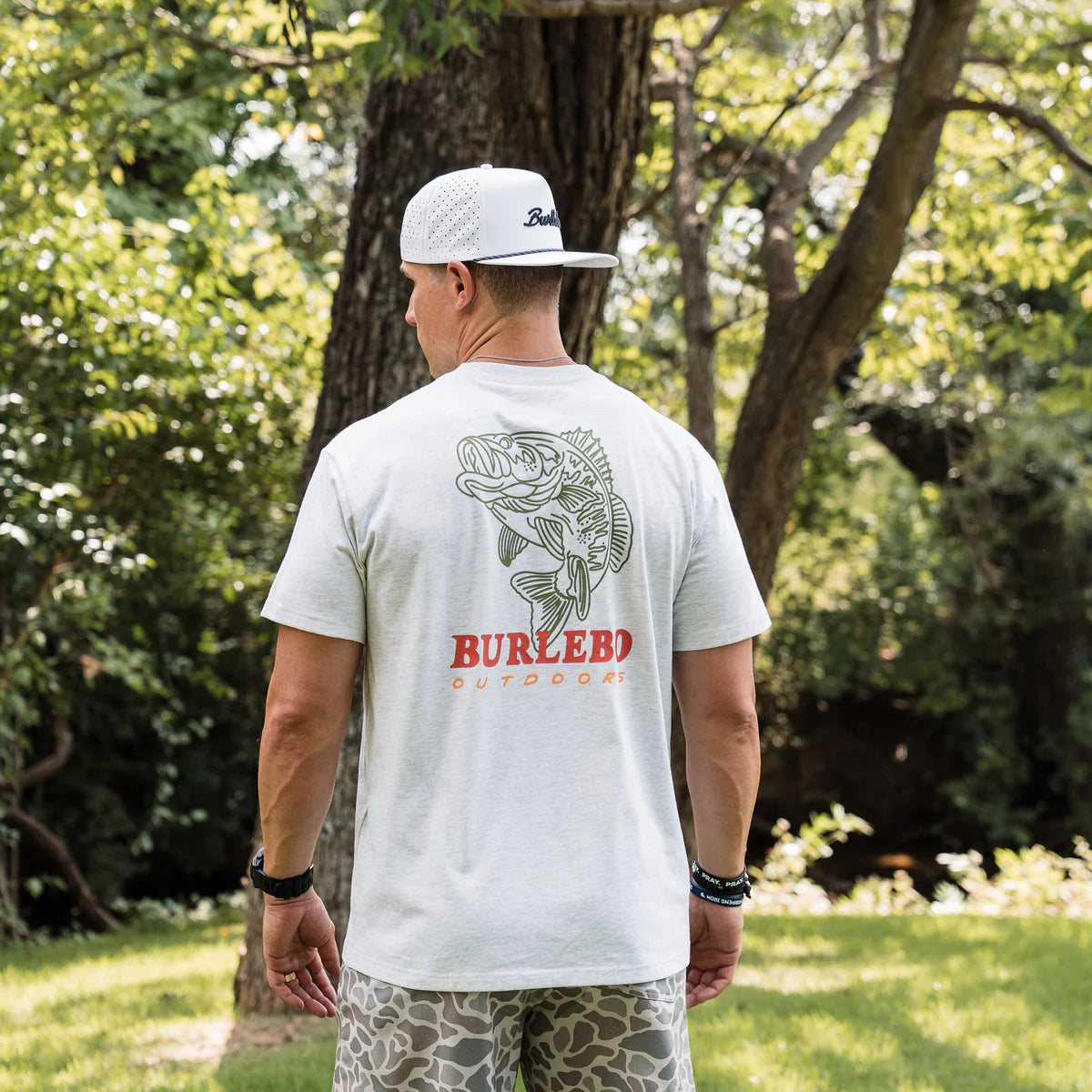Burlebo Adult Short Sleeve Tee - FISH WILD - HEATHER ASH GREY