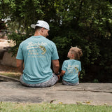 Burlebo Youth Short Sleeve Tee - Bait and Rigs - Heather Cyan