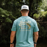 Burlebo Adult Short Sleeve Tee- Bait And Rigs - Cyan