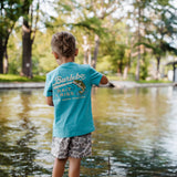 Burlebo Youth Short Sleeve Tee - Bait and Rigs - Heather Cyan