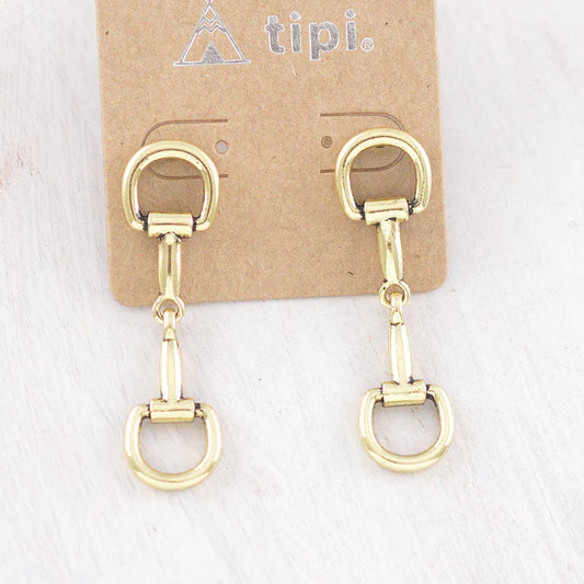 WESTERN GOLD HORSE BIT EARRINGS
