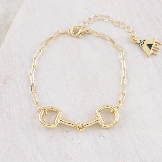 WESTERN GOLD HORSE BIT BRACELET