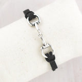 WESTERN BLACK SILVER HORSE BIT BRACELET