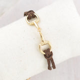 WESTERN BROWN GOLD HORSE BIT BRACELET