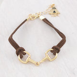 WESTERN BROWN GOLD HORSE BIT BRACELET
