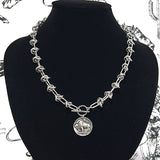 WESTERN COIN CHAIN SILVER NECKLACE