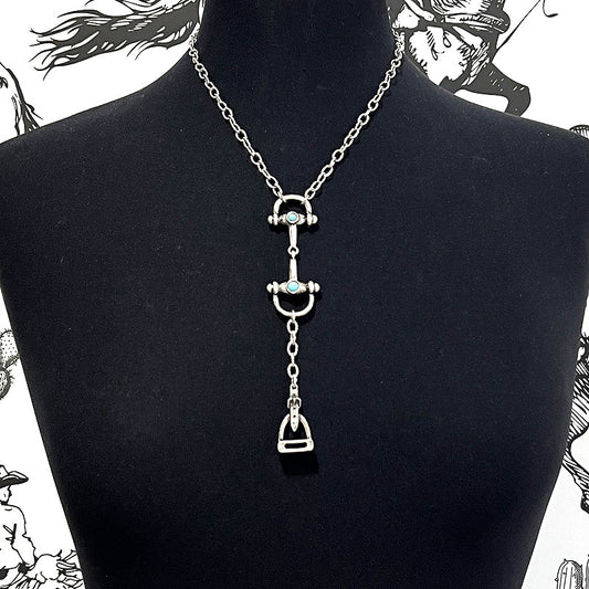WESTERN HORSE BIT SILVER NECKLACE