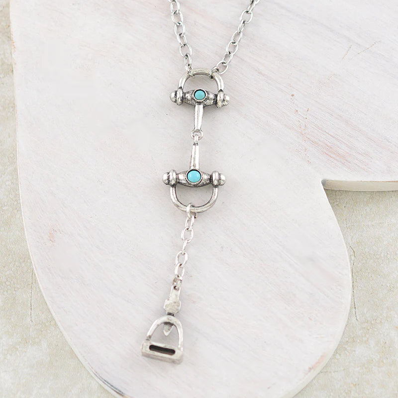 WESTERN HORSE BIT SILVER NECKLACE
