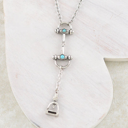 WESTERN HORSE BIT SILVER NECKLACE