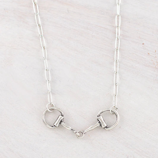WESTERN SILVER HORSE BIT NECKLACE