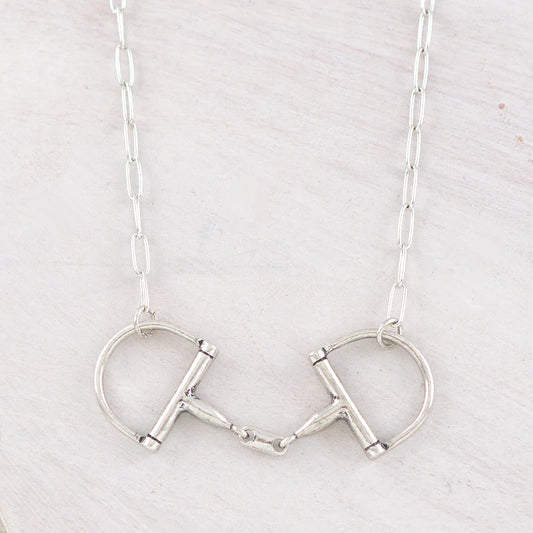 WESTERN SILVER HORSE BIT NECKLACE
