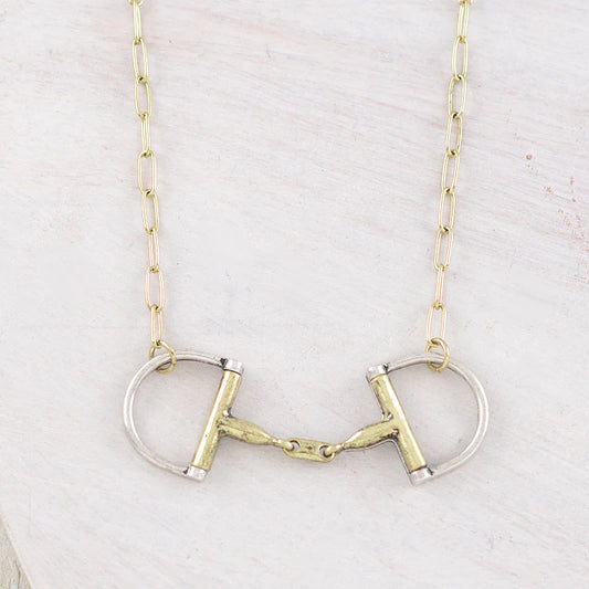 WESTERN GOLD HORSE BIT NECKLACE