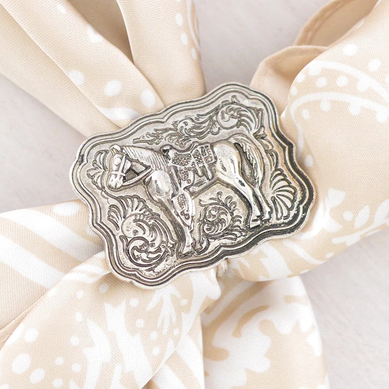 WESTERN HORSE CONCHO SCARF SLIDE