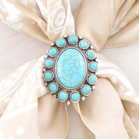WESTERN TURQUOISE CONCHO SCARF SLIDE