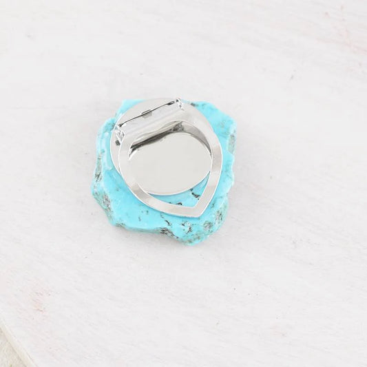 WESTERN TURQUOISE SEMI STONE SCARF SLIDE