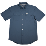 FERRELL MEN'S CORE SHORT SLEEVE PEARL SNAP SHIRT - BLUE