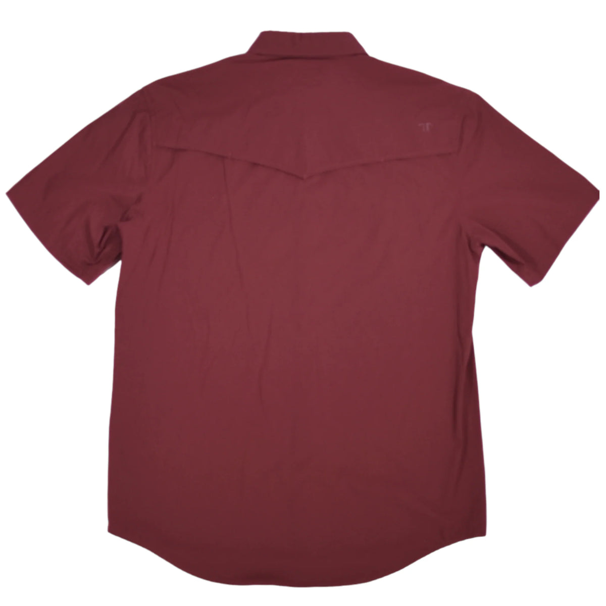 FERRELL MEN'S MAROON SHORT SLEEVE SNAP SHIRT