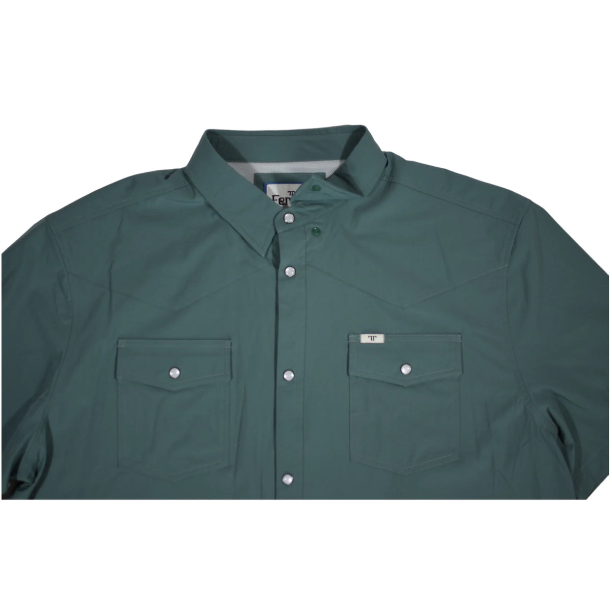 FERRELL MEN'S AQUA SHORT SLEEVE SNAP SHIRT