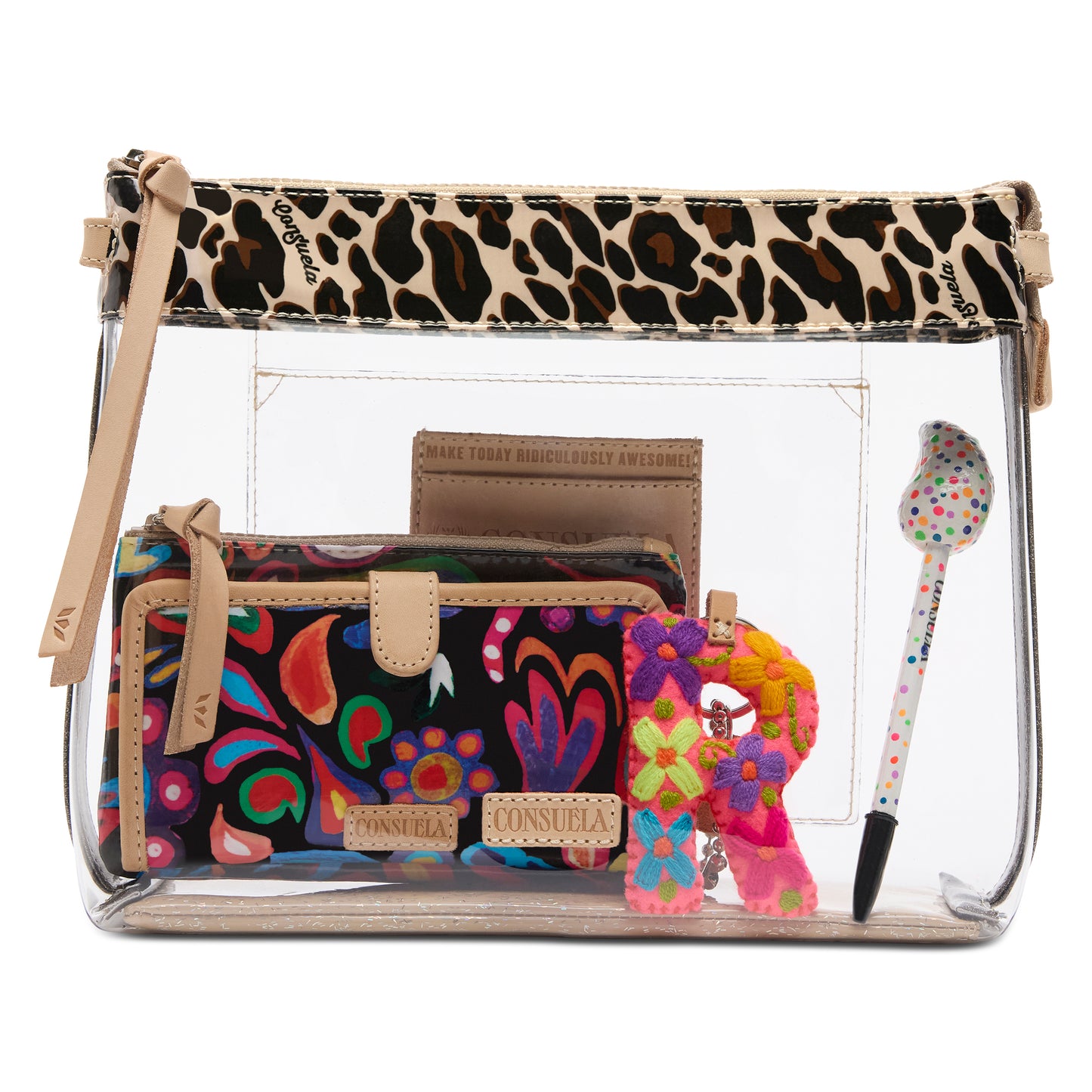CONSUELA MONA BROWN DOWNTOWN CLEAR CROSSBODY