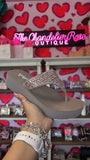 VERY G NAPOLI GLITZ FLATFORM FLIP SANDAL - GREY