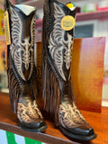 CORRAL WOMEN'S BROWN EAGLE EMBROIDERY & STUDS & FRINGES TALL TOP WESTERN BOOT - C4165