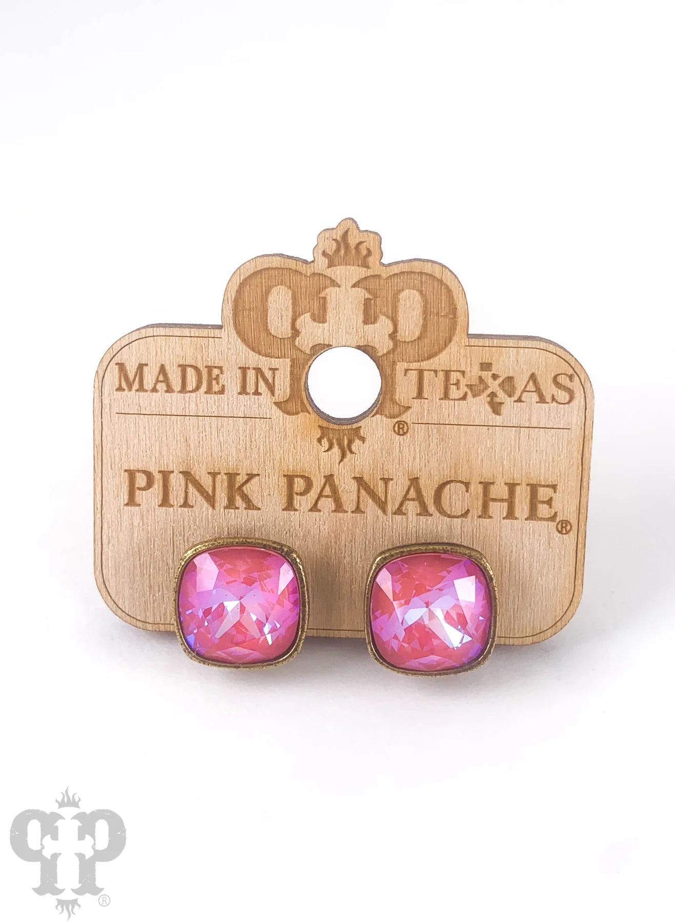 PINK PANACHE 12MM PINK LOTUS DELITE BRONZE POST STUDS - E448BPLD