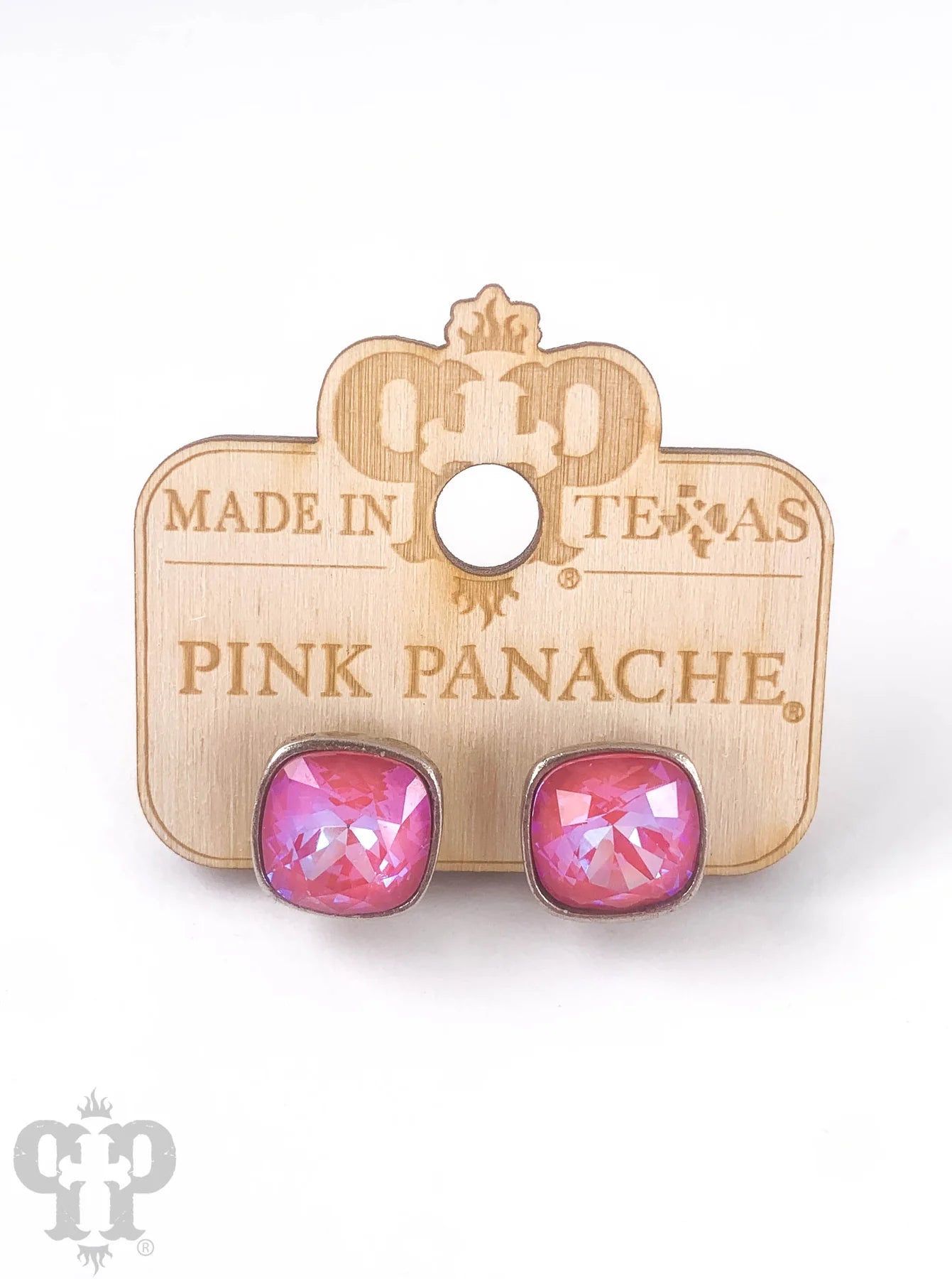 PINK PANACHE 12MM PINK LOTUS DELITE SILVER POST STUDS - E448SPLD