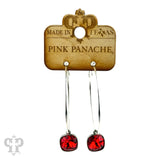 PINK PANACHE SILVER LARGE OVAL 12MM RED CRYSTAL EARRINGS - E482SR