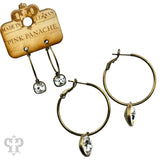 PINK PANACHE BRONZE MEDIUM OVAL 10MM CLEAR STONE EARRINGS - 508BCL