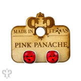 PINK PANACHE 10MM RED STONE SILVER STUD EARRING - E509SR