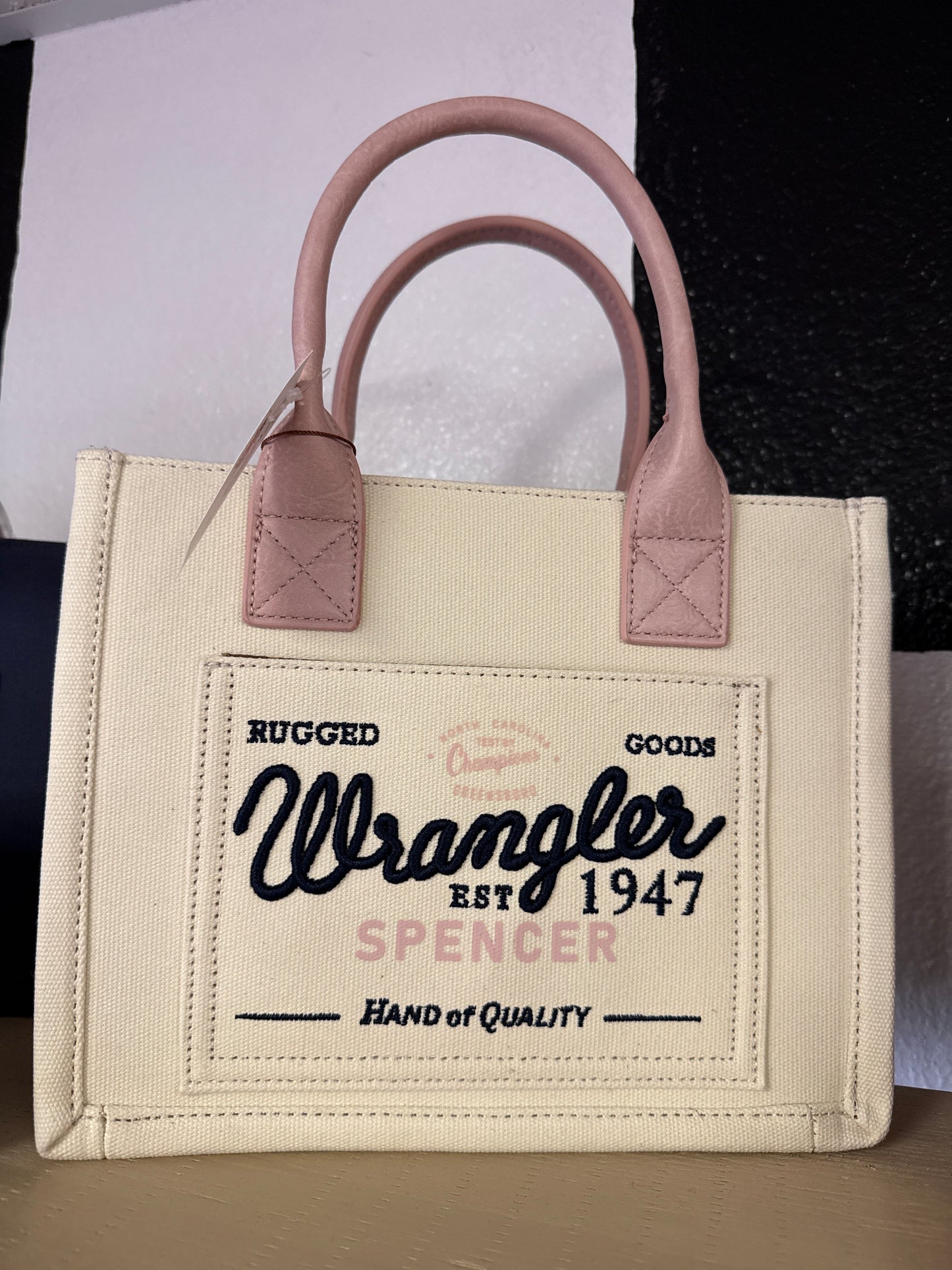 Vintage Wrangler Canvas Tote//Crossbody - Light Pink