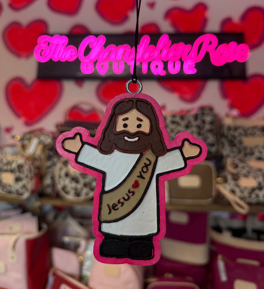 JESUS LOVES YOU HOT PINK FRESHIE
