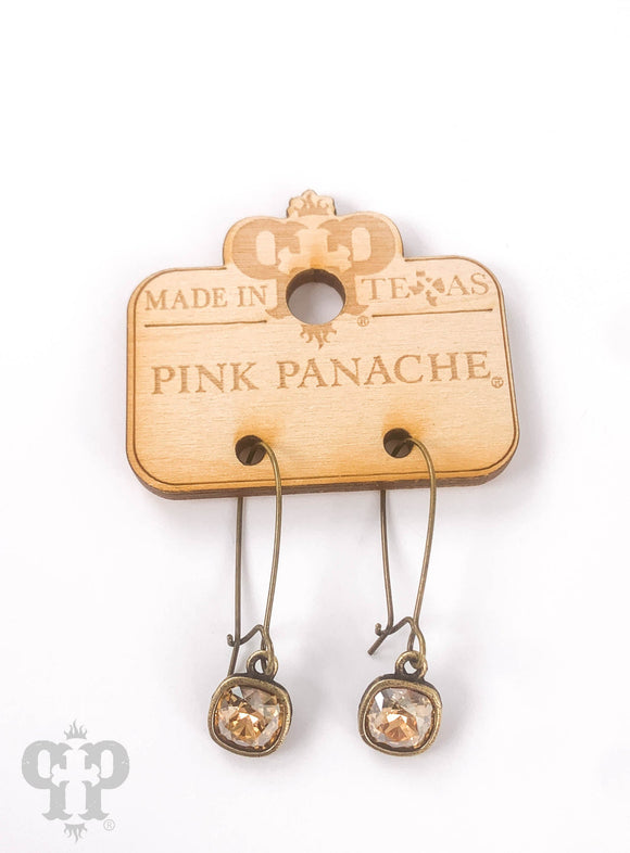 PINK PANACHE 8MM BRONZE GOLD  KIDNEY WIRE EARRING - E618BGS