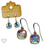 PINK PANACHE 12MM AB STONE BRONZE HOOK EARRING - 27BAB