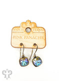 PINK PANACHE 12MM AB STONE BRONZE HOOK EARRING - 27BAB