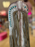 CORRAL WOMEN'S BEIGE EMBROIDERY AND CRYSTALS EAGLE FRINGE WESTERN BOOTS - C4088