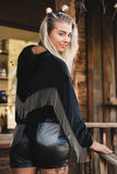 Y'ALLTERNATIVE CROP FRINGE HOODIE