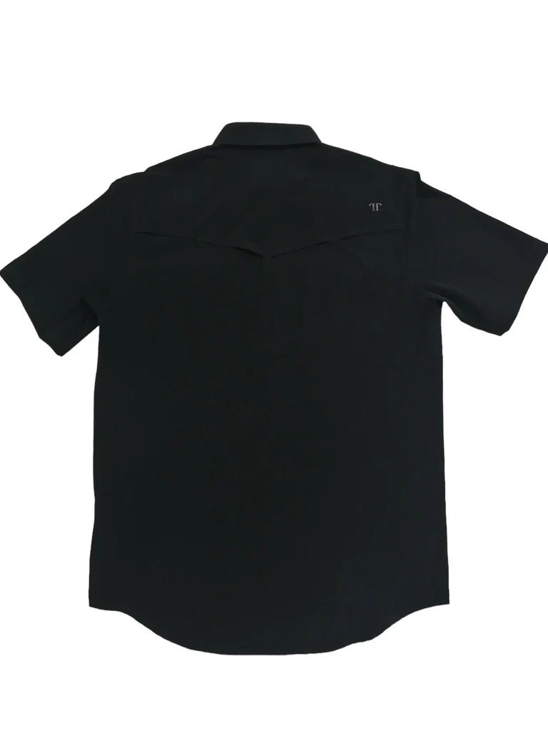 FERRELL MEN'S BLACK SHORT SLEEVE SNAP SHIRT