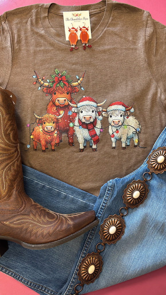 A BISON STYLE CHRISTMAS TEE - BROWN