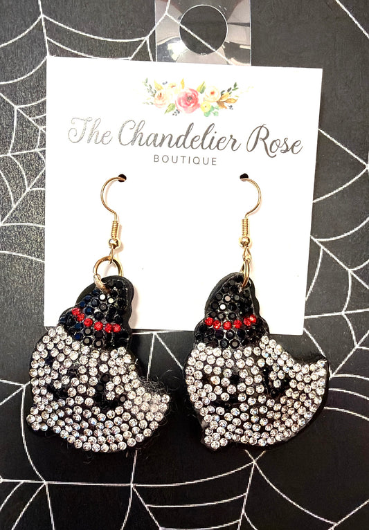 Rhinestone Ghost Earrings