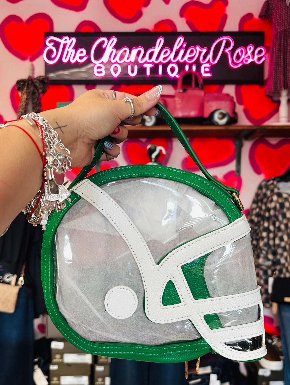 FOOTBALL HELMET CROSSBODY - GREEN